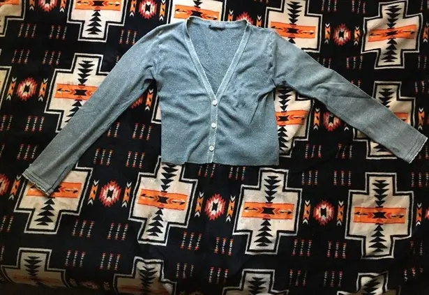 Sparkly cropped cardigan, glitter cardigan, silver cardigan Size XS