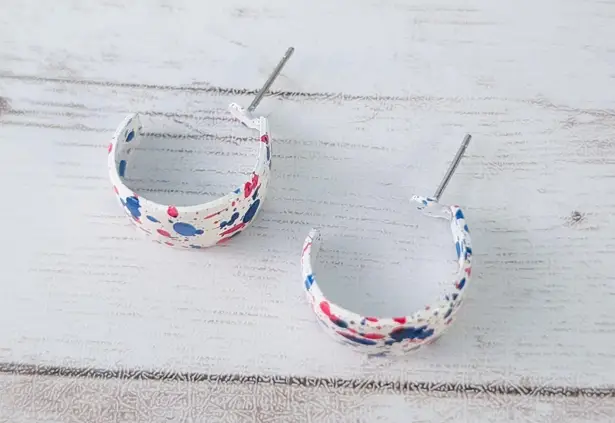 Vintage Stud Earrings Spotted Hoop Like