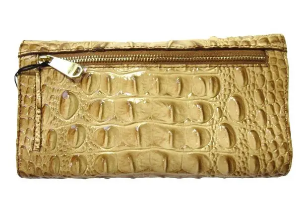 Brahmin NWT Soft Checkbook Wallet in Chino Melbourne Croc-embossed Leather