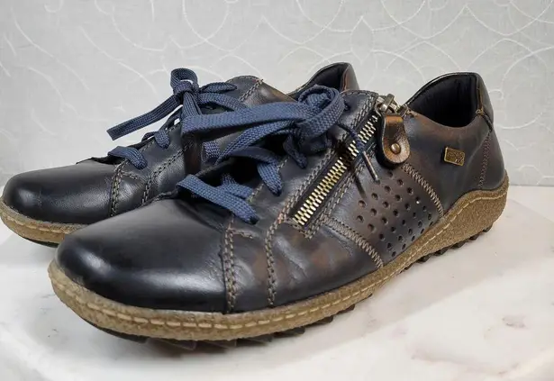 Rieker Remonte Tex Womens Shoes US 10.5 EU 41 Blue Leather Comfort Sneakers Walk