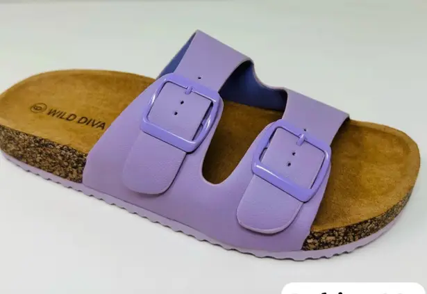 Wild Diva  Lavender Double Strap Sandals Size 6 - Image 1