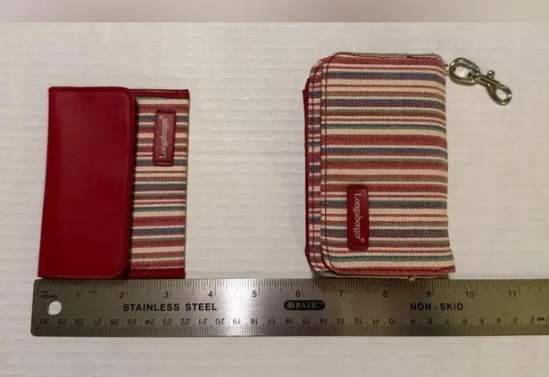 Longaberger Homestead Market Stripe Wallet Purse Coin Pouch & CCard Case NWOT