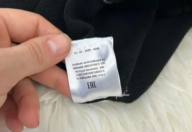 LIVIANA CONTI Pants Size XS Quiet Luxury Knit Wide Leg Cropped Wool Black Italy