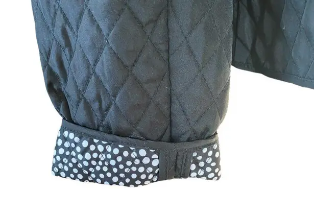 Briggs New York women's M black quilted long sleeve collared snap front jacket