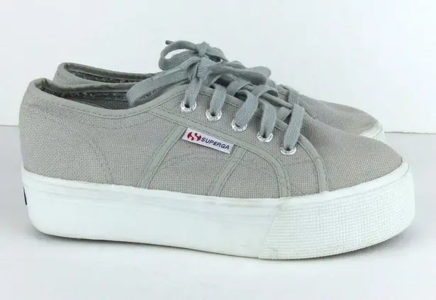 Superga  2790 Platform Sneakers Womens 7US Gray Canvas Cotton Lace Up