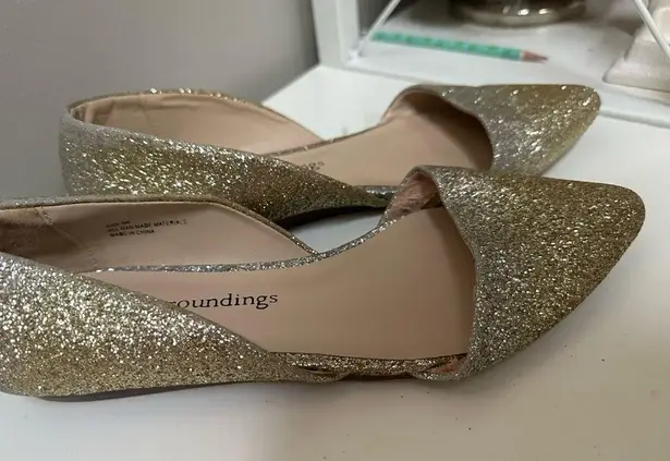 Soft Surroundings Gold Glitter Women's Flats size 9 gold yellow shoes