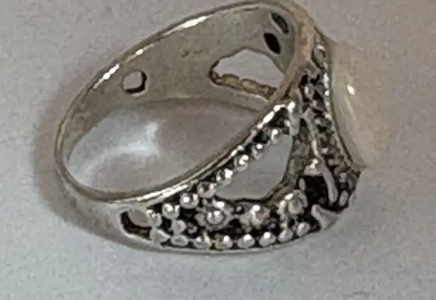 Elegant Vintage Silver Opal Ring 9