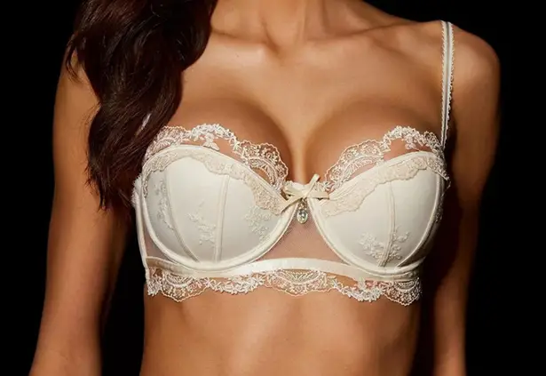 Honey Birdette Daisy Balconette Bra US 40G Padded Lined Molded Underwire Ivory Size undefined