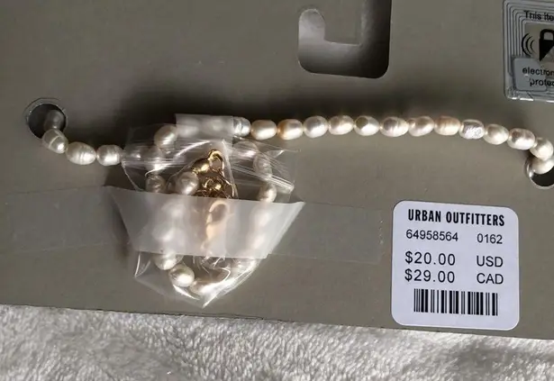 Urban Outfitters New  Mallory fresh water pearl heart charm necklace