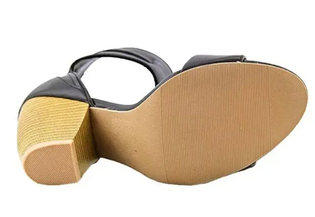 Heart soul Jacey Womens Size 8 Black Open Toe Pumps Heels