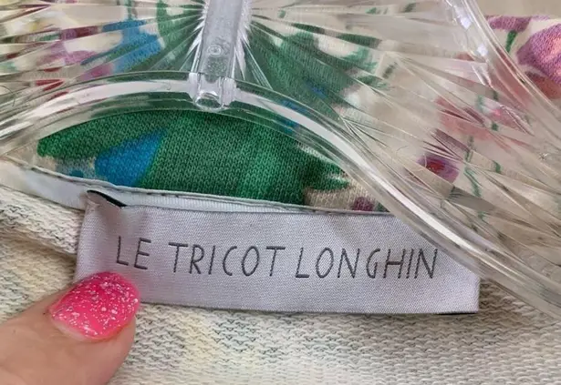 Le Tricot Longhin Floral Green Funky Blazer Size L