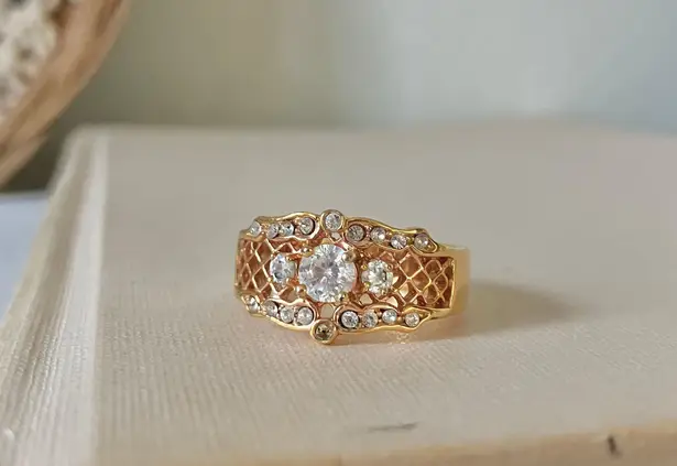 LJ Avon Rosegold Lattice Ring Levinson