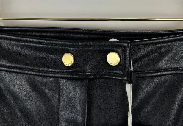 SIMKHAI Dahlia Faux Leather Straight Leg Pants Black High Rise $450 US 2 NWT