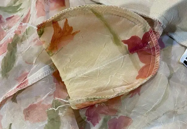 Vintage Sheri Martin 90's Sheath Dress Sheer Floral Jacket Topper Set Tan Size 8