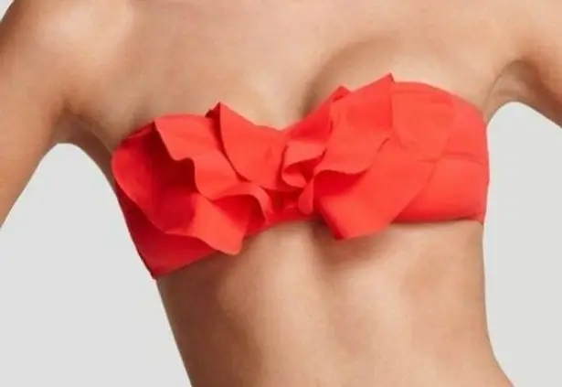 Zimmermann Frill Bandeau Halter Swim Bikini Top Detachable Strap Red