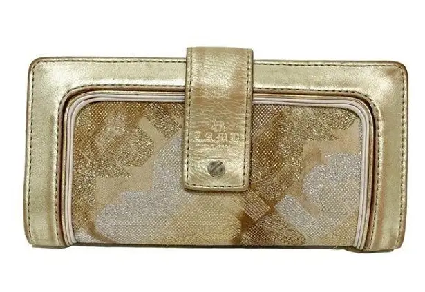 L.A.M.B. Gwen Stefani Metallic Gold Multi Card Holder Change Pouch Wallet