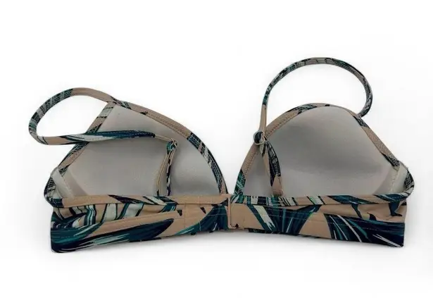 Tropical Leaf Bikini Top Light Pink Bathing Suit Lightly Padded Size XS