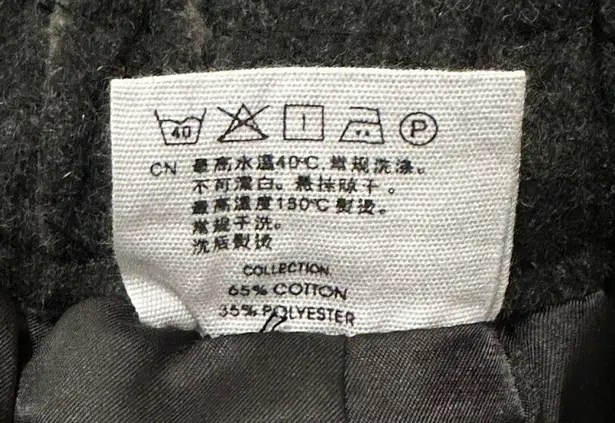 MIG Korea Design S Charcoal Gray Pinstripe Cotton Pull On Wide Leg Culotte Pants