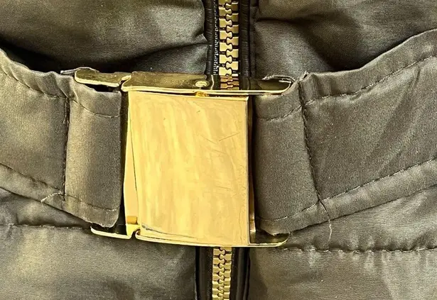 Susan Graver Puffer Jacket with Matching Belt Army Green Size Large