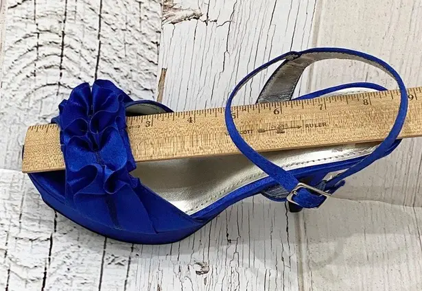 Fioni Royal Blue Satin Formal Sandals 6