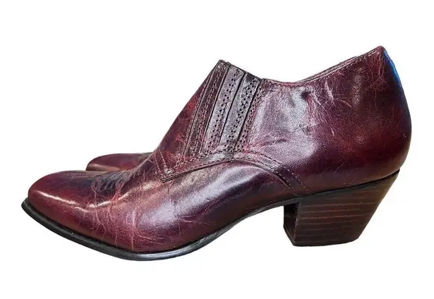 Durango  RD3530 Maroon/Brown Leather Western Ankle Boots BOOTIES WOMENS 7