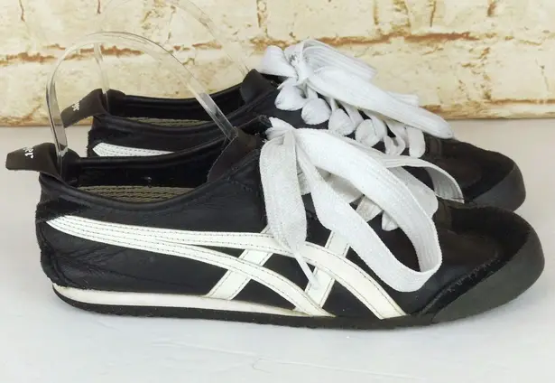 Onitsuka Tiger Mexico 66 Sneaker Women 5.5 Black White Leather Suede 1183C102
