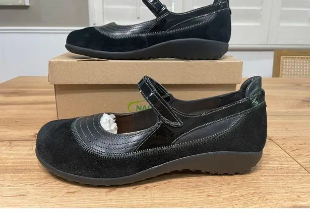 Naot Kirei Mary Jane Black Suede Leather Combo Size 10/11 US 41 EU NIB Versatile