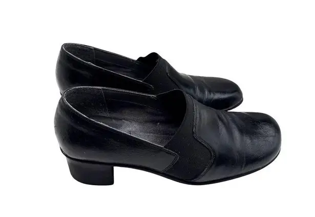 Womens Size 7.5 Black Fauk Leather Slip