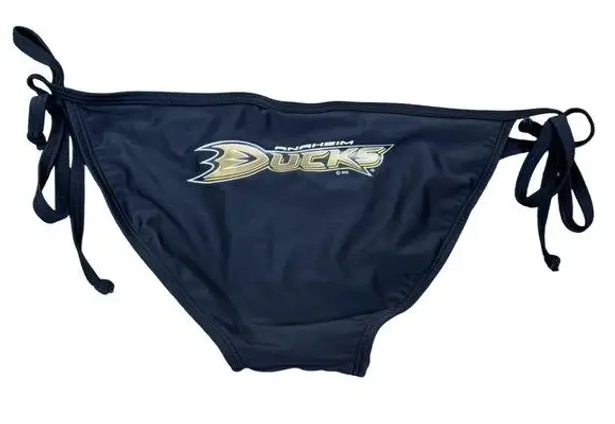 Anaheim Ducks NHL Black Side Tie Bikini Bottom XS NWT