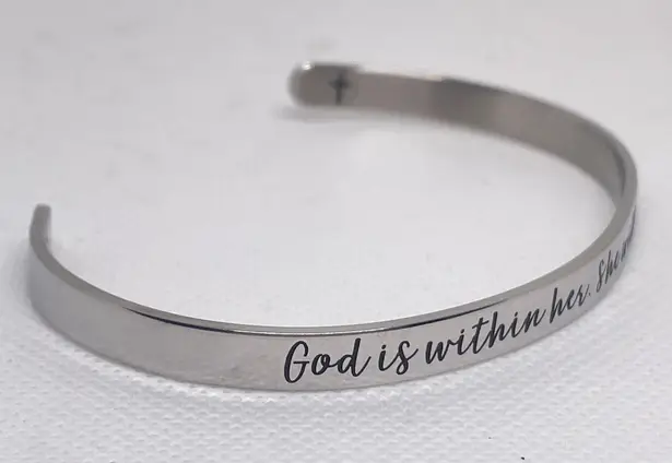 Psalms 46:5 Fashion Adjustable Cuff Bangle Bracelet NEW Silver