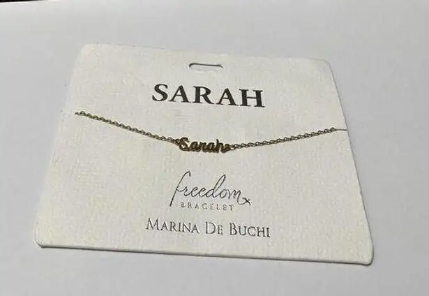 Marina De Buchi Sarah Monogram Name plate Marina Di Buchi Bracelet Adjustable Gold Tone