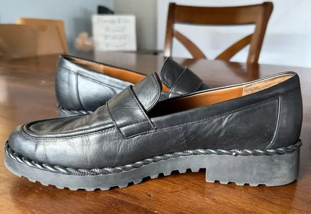 Franco Sarto  Carol Lug Sole Leather Loafers in Black size 10