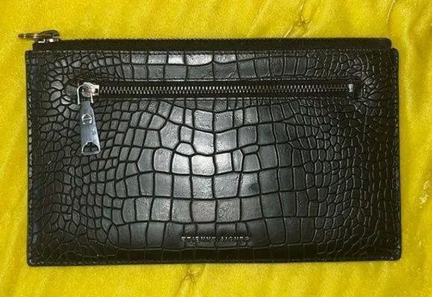 Etienne Aigner Croc Embossed Large Clutch