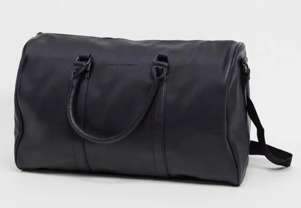 French Connection black Carryall Weekender bag Faux leather