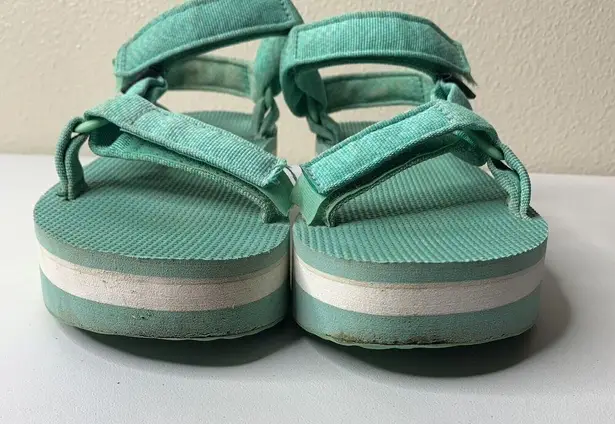 Teva Flatform Platform Seafoam Green Turquoise Blue Sandals Women’s Sz 7 Strappy