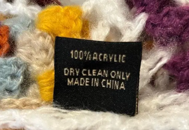 SAACHI Granny Hooded Square Crochet Ruana kimono cardigan One Size Size L