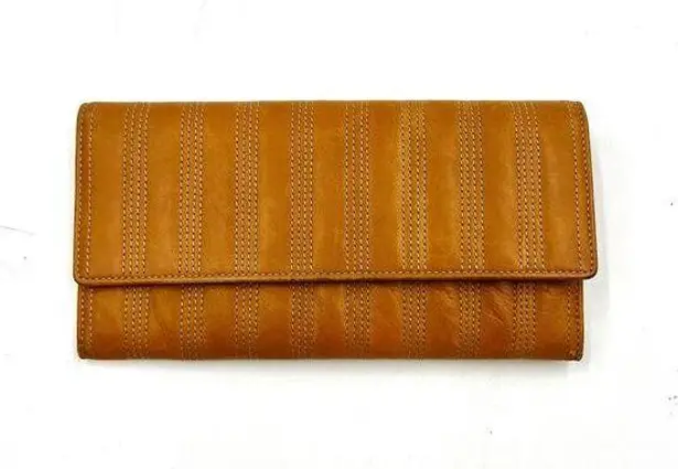 Tusk Flap Over Wallet Camel Tan Leather Long Large