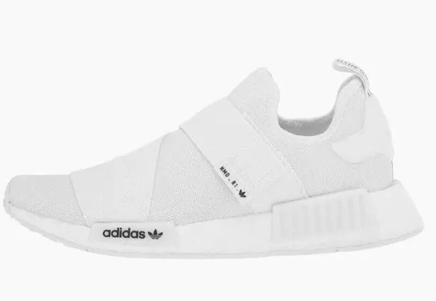 Adidas  NMD_R1 Shoes Womens 6 White Black Laceless Slipon Running Sneakers GW5699