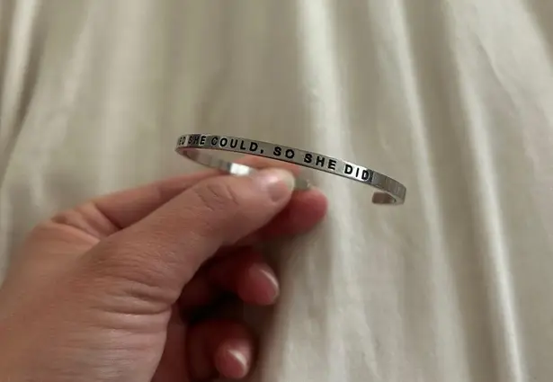 Adjustable silver mantra bracelet