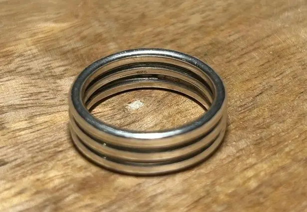 Sterling Silver Triple Band 925  Ring