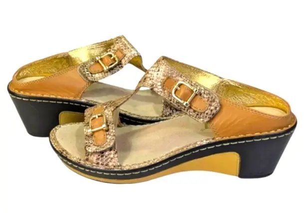 Alegria Lara Posh Gold Sandals EUC $110 Size 38 US 8/8.5 S3495