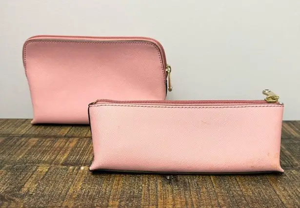 Henri Bendel West 57th Cosmetic Case Set blush pink saffiano leather