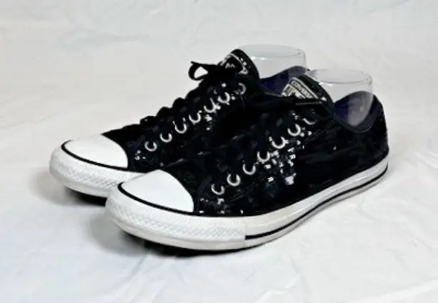 Converse  All-Star Chuck Taylor Black Sequin Low Top Sneakers~11~  thumbnail 1