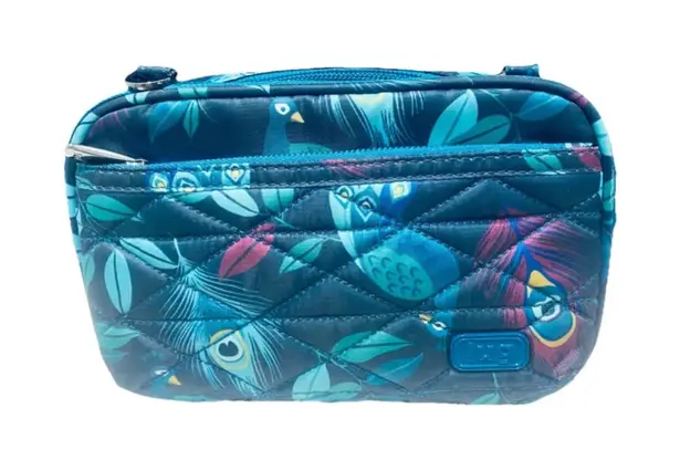 Lug Roundabout Convertible Belt Crossbody Organizer in Peacock Blue