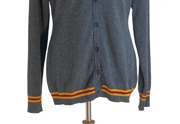 Harry Potter  Gryffinfor House Cardigan Gray Size XL Preppy Wizard Academia Cute