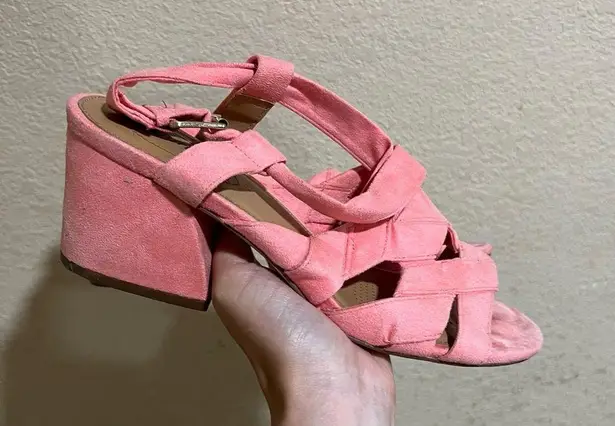 Comfortview  Felipa pink suede strappy sandals heels