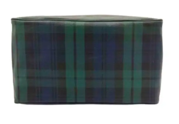 Ralph Lauren Navy Blue & Green Black Watch Plaid Oversized Carry All Tote Bag