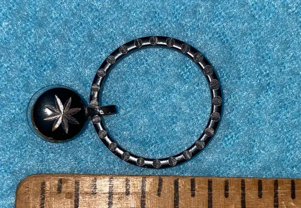 Star burst dangle hoops pierced earrings black rhinestone stud connected to hoop