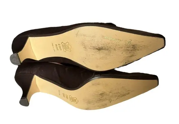 J. Loren Collection vintage brown fabric covered pumps with square toes size 8.5