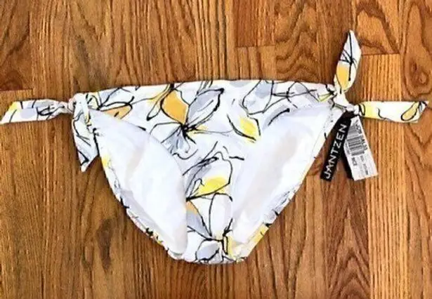 Jantzen NEW NWT  White Yellow Gray Black Floral Tie Knot Y2K Bikini BOTTOM 12